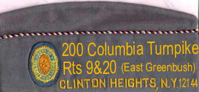 Squadron Cap, left side, (<-- front). NO a real one does not have the address on it, just the city and state!
